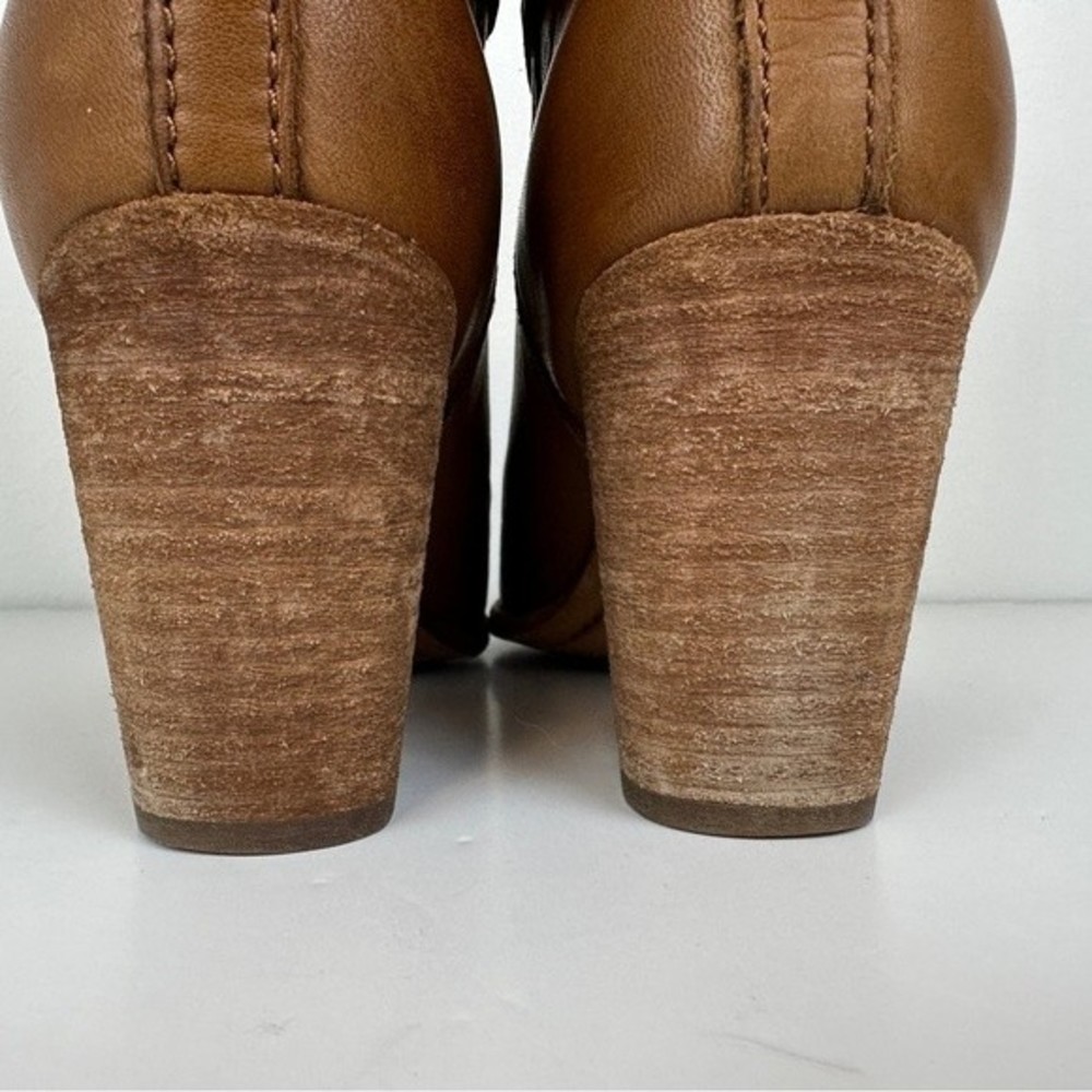 Frye Womens Naomi Pickstitch Mid Boots Leather Whiskey - Picture 8 of 11